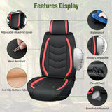 Vehicle Seat Belt Covers Car Seat Covers Custom Fit 2007-2024 Chevy Silverado GMC Sierra 1500 2500HD 3500HD Double Cab Extended Cab Crew Cab Waterproof Leather Cushion Full Set for Pickup Truck