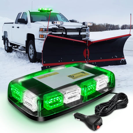 12 Inch 48 Leds Roof Top Green Mix White Emergency Strobe Light Nilight