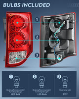 2011-2020 Dodge Grand Caravan Taillight Assembly Rear Lamp Replacement OE Style Passenger Side Nilight