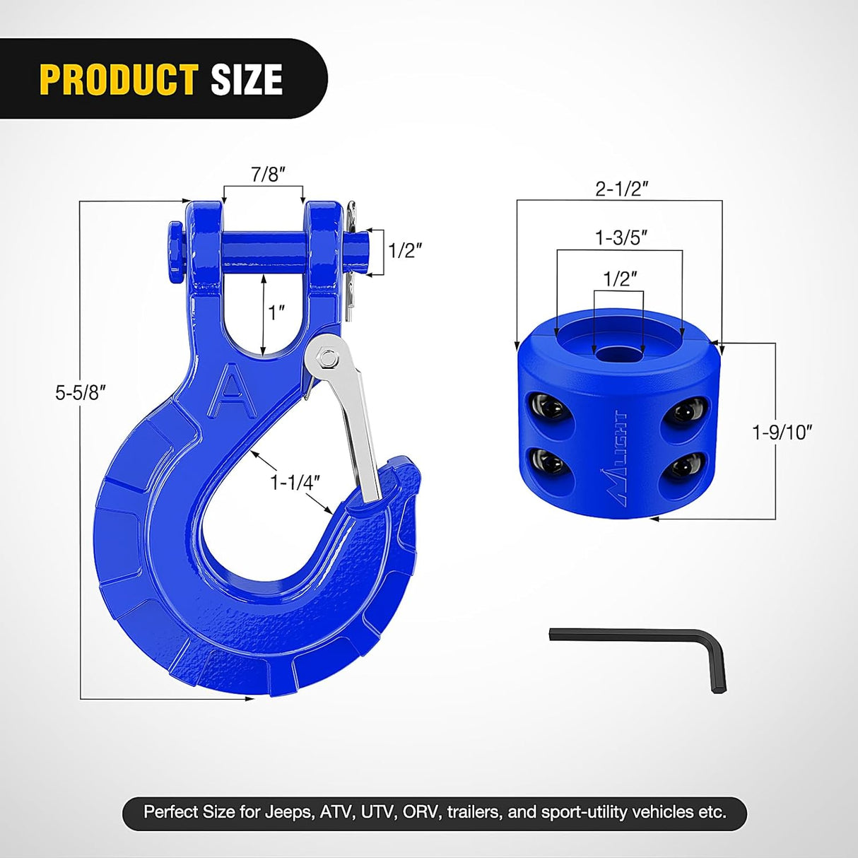 3/8 inch Grade 70 Winch Hook Blue Nilight