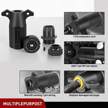 Traditional 7 Way Round Trailer Wiring Replacement Plug Nilight