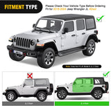 2018-2024 Jeep Wrangler JL 4 Door Side Step Nerf Bars 6 Inch ABS Plastic Matte Black Running Boards Nilight