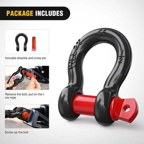 1/2 Inch D-Ring Shackle (Pair) Nilight