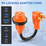 50AMP to 30AMP RV Locking Adapter Cord Nilight