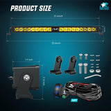 22 Inch 19LED Single Row Spot Screw-Less Night Vision LED Light Bar | 16AWG Wire 5Pin Switch Nilight