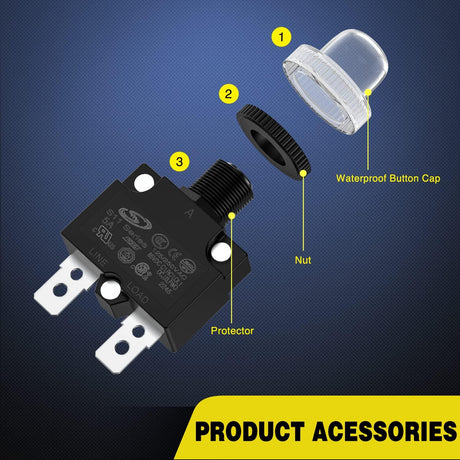 5Pcs 5Amp Terminals Circuit Breaker Nilight