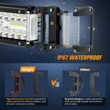 4.3 Inch 132W Side Shooter Triple Row Spot Flood LED Light Bars (Pair) Nilight