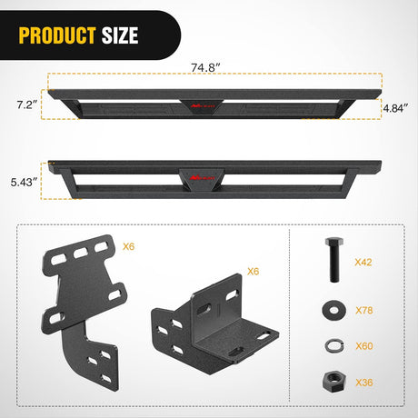 Running Board Running Boards for 2019-2023 Ram 1500 Quad Cab/Extended Cab