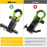 2 Inch Anti-Theft Shackle Hitch Receiver Set Green Black Nilight