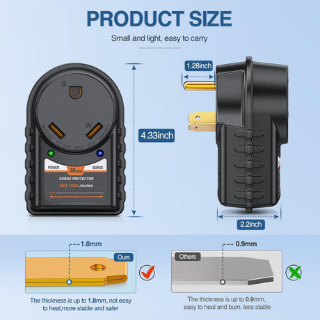 30Amp RV Surge Protector Adapter Nilight