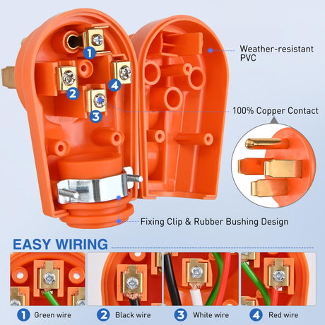 50Amp RV Replacement Male Plug Female Plug Nilight