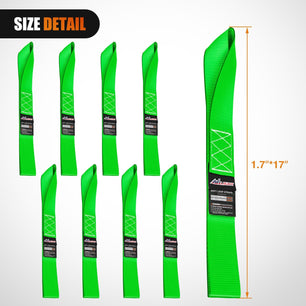 Motorcycle Tie Down Straps Max Break Strength 12000Lbs Green Nilight