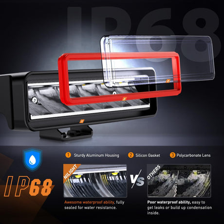 6.5 Inch 30W 3250LM Spot LED Light Bars (Pair) | 16AWG DT Wire Nilight