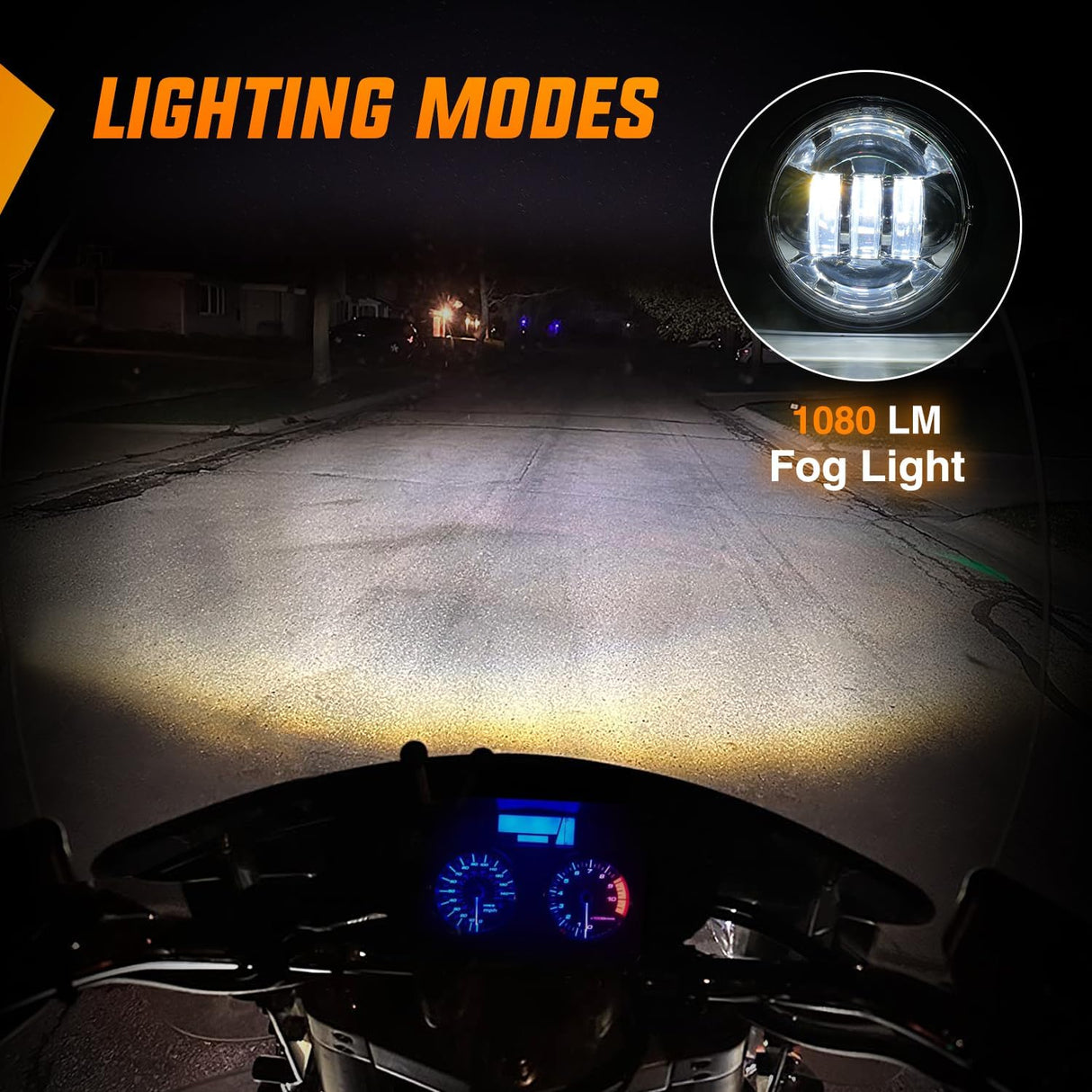 Motorcycle 4.5Inch Chrome LED Fog Lights 2Pcs Nilight