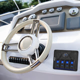 4Gang ON/Off Blue Rocker Switch Panel w/ PD Type C & USB Charger Power Socket Fuse Nilight