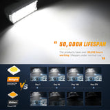 6.5" 120W Spot Flood Combo White Case Led Light Bar (Pair) Nilight