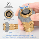 RV Parts RV Hi-Flow Water Regulator for Camper, Lead-Free Brass Water Hose Pressure Reducer Valve with Filter Screen 3/4 Inch Thread for Camper Trailer RV Plumbing System Water Hose, 40-50 psi