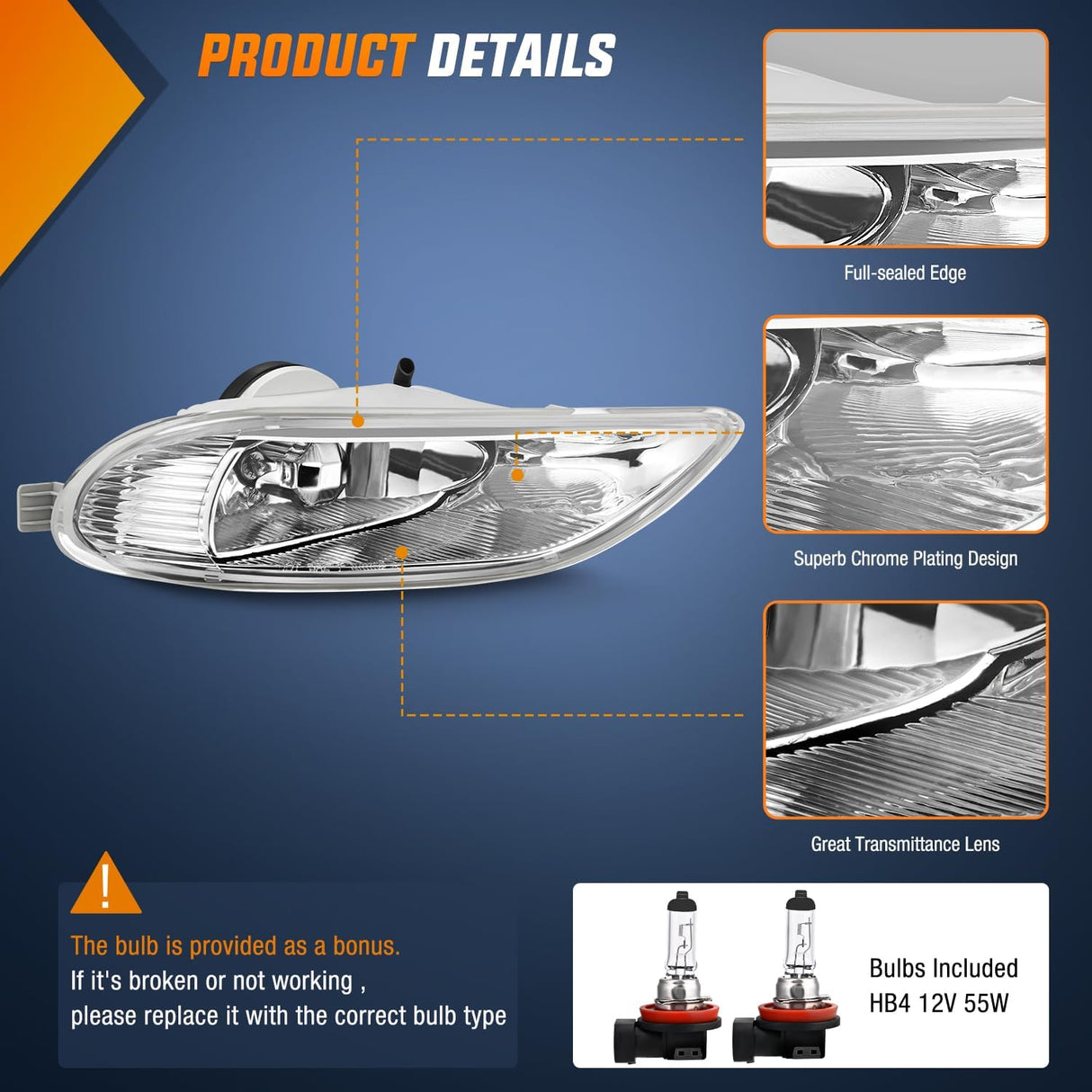 Fog Light Assembly Fog Light Assembly Compatible with 2002 2003 2004 Toyota Camry 2005 2006 2007 2008 Corolla 2002 2003 Solara Fog Lamp Replacement Clear Lens with 9006 12V 55W Bulbs