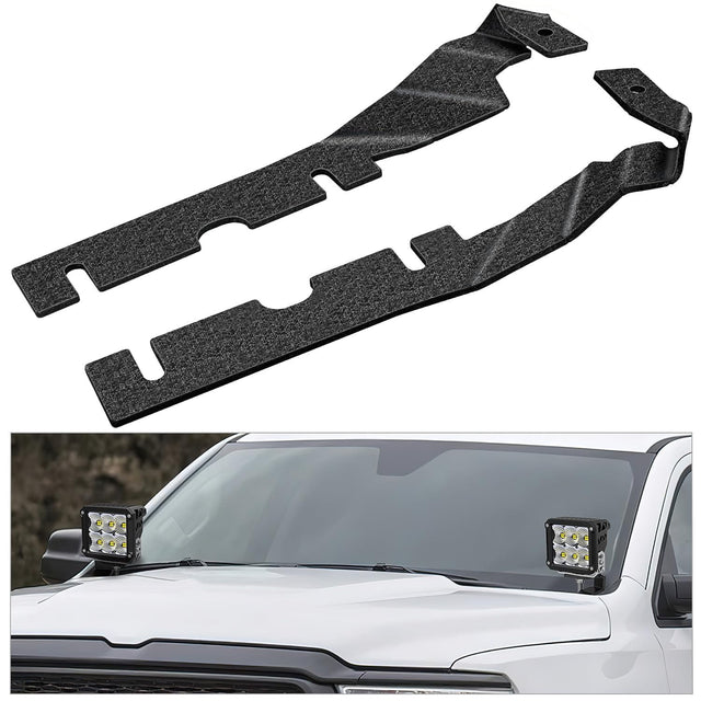 Ditch Light Hood Hinges Mounts For 2009-2018 Dodge RAM 1500 2500 3500 Nilight