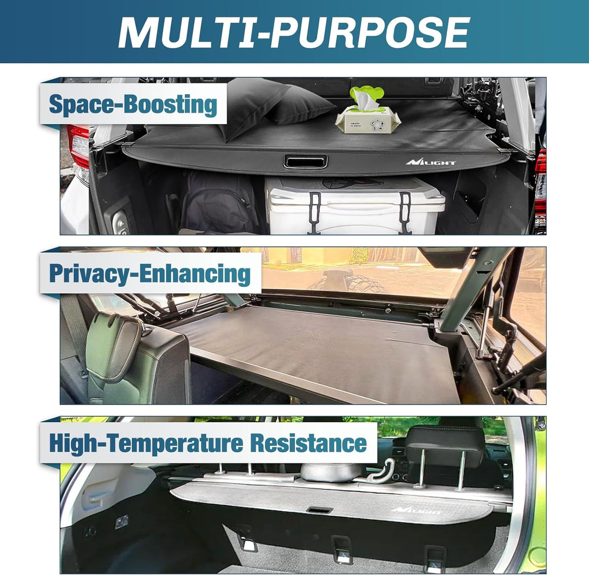 2021-2024 Ford Bronco 4-Door Retractable Trunk Cargo Cover Nilight