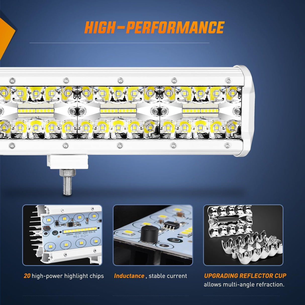 12 Inch 300W Spot Flood Combo White Case Led Light Bar Nilight