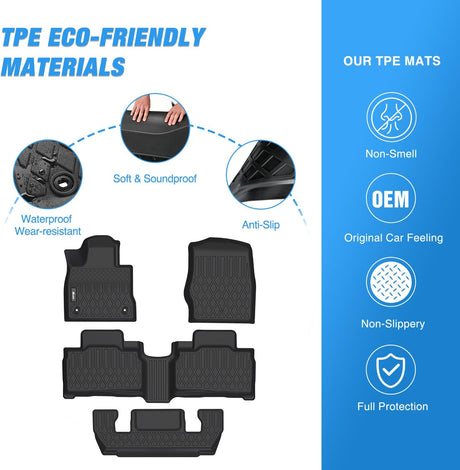 2020-2024 Ford Explorer 6 Seats TPE Floor Mats Nilight