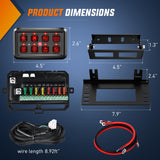 8Gang Multifunction Red Rocker Switch Panel System Nilight