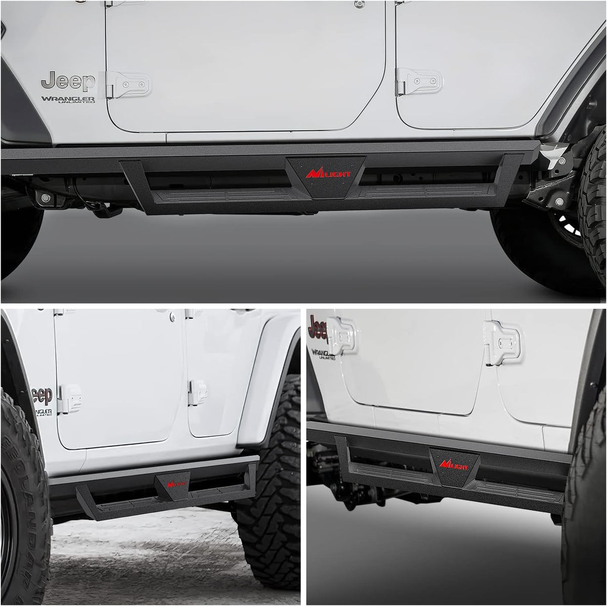 Side Steps Compatible with 2018-2023 Jeep Wrangler JL Side Steps Running  Boards 4 Door Replacement for 2018-2023 Jeep Wrangler Accessories (Fit Jeep