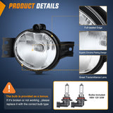 Fog Lights Assembly Compatible with 2002 2003 2004 2005 2006 2007 2008 Dodge Ram 1500 2003-2010 Ram 2500 3500 2004 Durango 2nd Generation 2005 2006 Durango w/9006 55W bulbs Nilight