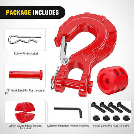 3/8 inch Grade 70 Winch Hook Red Nilight