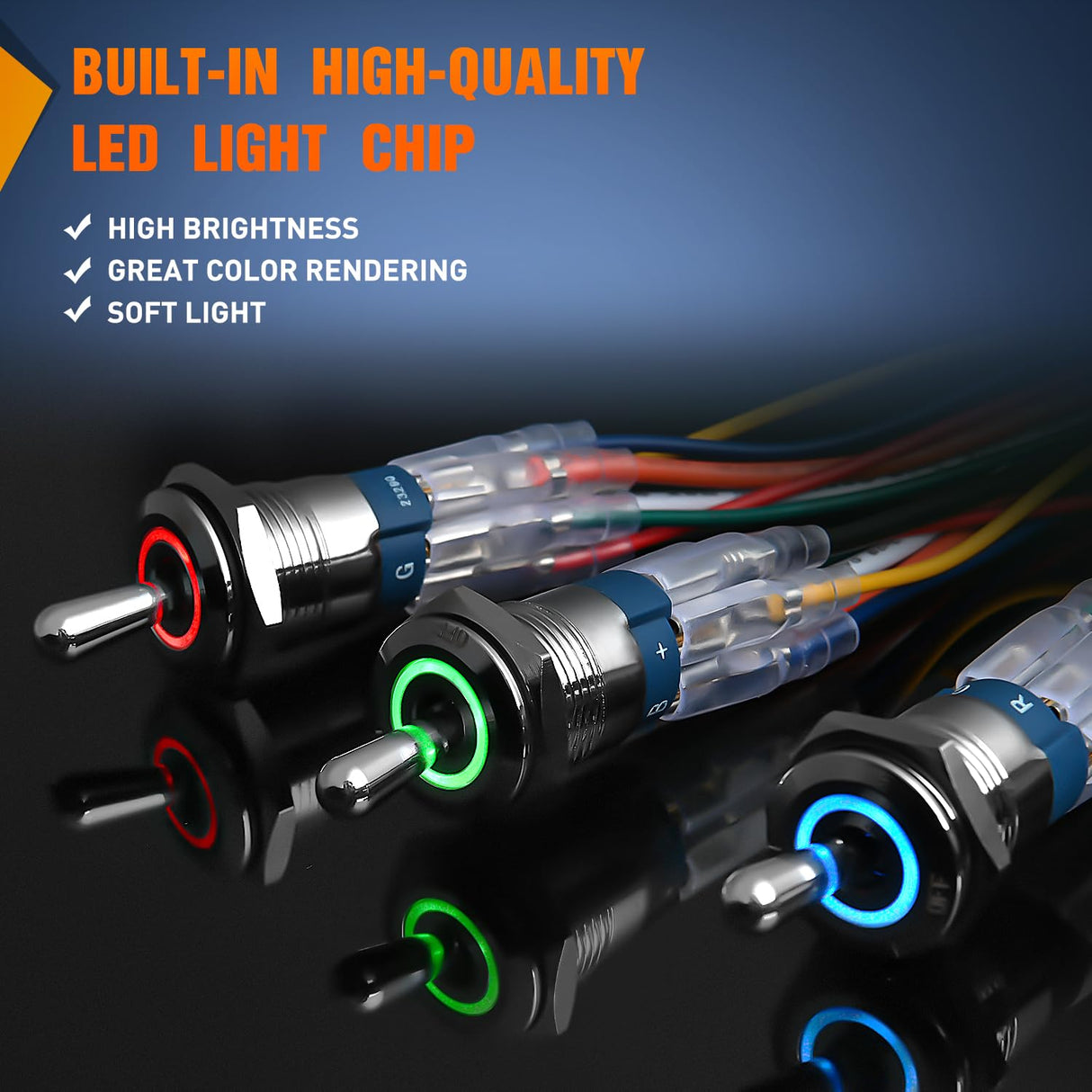 16mm RGB Toggle Switch 3Pcs Nilight