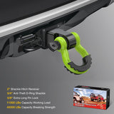 2 Inch Anti-Theft Shackle Hitch Receiver Set Green Black Nilight