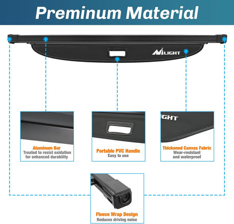 2021-2024 Ford Bronco 4-Door Retractable Trunk Cargo Cover Nilight