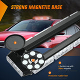 29.5 Inch Roof Top Red White Strobe Lights 56LED Hazard Emergency Warning Light Bar Magnetic Mount Nilight