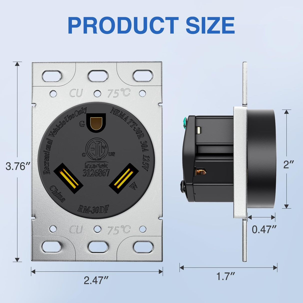 30Amp RV Power Outlet Panel Nilight