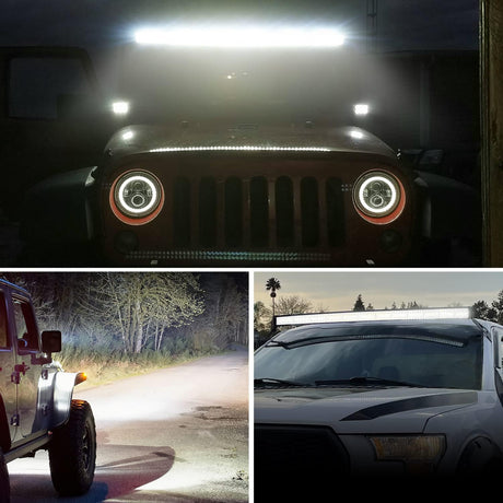 50" 384LED 13261LM Triple Row Curved Spot/Flood LED Light Bar Nilight