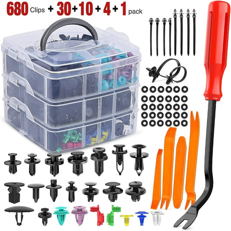 Accessories 725 Pcs Bumper Retainer Clips Car Push Retainer Kit