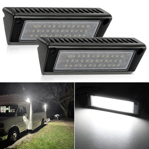 RV Exterior Light 2PCS 9 Inch White Beam Porch Lights Black Aluminum