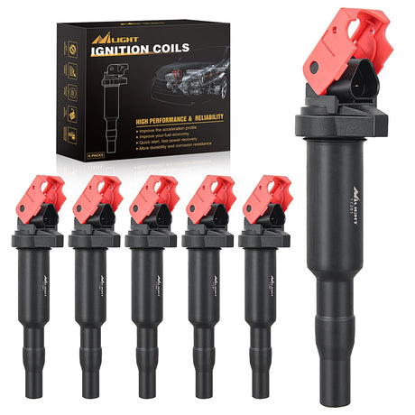 Ignition Coil UF592 C1638 Automotive Replacement Ignition Coils Fit for BMW 325i 325Ci 328i 330Ci 335i 525i 528i 530i 535i 545i 745Li X3 X5 M5 M6 Z4-2.5 3.0 4.4 4.8L Engine 0221504470 Nilight