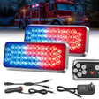 42LED Red Blue Wireless Magnetic Strobe Lights Surface Mount Waterproof 5 Patterns (Pair) Nilight