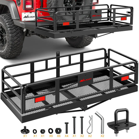 60 x 24 x 14.4 Inch Hitch Cargo Carrier with Hitch Stabilizer Nilight