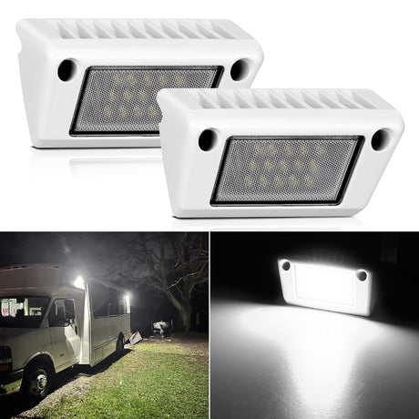 RV Exterior Light 2PCS 5 Inch White Beam Porch Lights White Aluminum Nilight