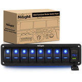 8 Gang Switch Panel With Qc3.0 & Pd Charger And Voltmerter Nilight