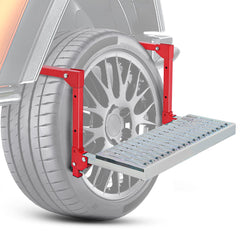 Folding Heavy Duty Red Tire Step To Fit tires from 10Inch to 15Inch Tire Width