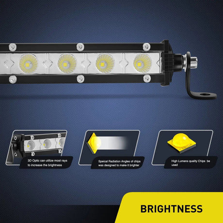 LED Light Bar 7" 18W 1530LM Ultra-Slim Flood LED Light Bar (Pair)