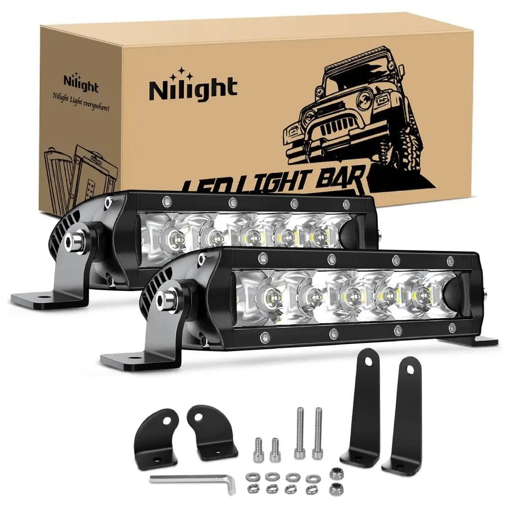 LED Light Bar 7" 30W 3600LM Slim Spot LED Light Bars (Pair)