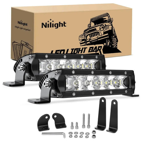 LED Light Bar 7" 30W 3600LM Slim Spot LED Light Bars (Pair)