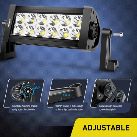 LED Light Bar 7" 36W Double Row Spot LED Light Bar