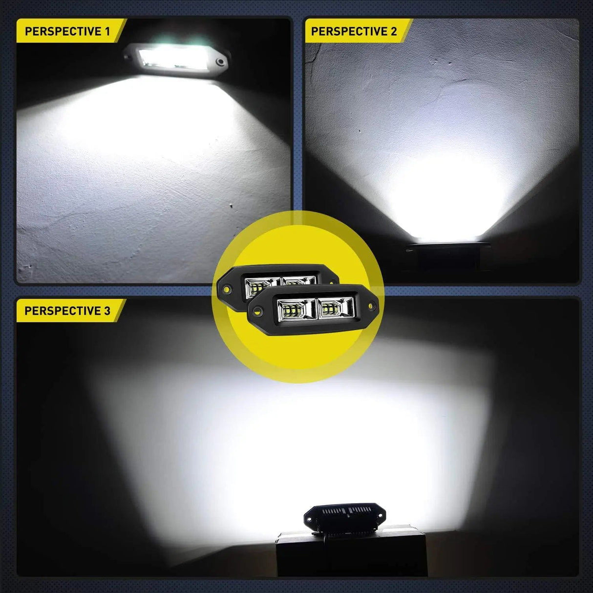 LED Work Light 7" 40W 3600LM Flush Mount Flood LED Work Light (Pair)