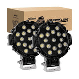 LED Work Light 7" Round 51W Flood Black Case LED Work Light (Pair)